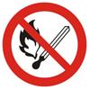 Запрещающий знак безопасности: Запрещается пользоваться открытым огнем и курить