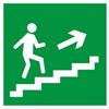 Эвакуационные знаки безопасности: Направление к эвакуационному выходу по лестнице вверх