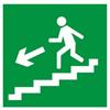 Эвакуационные знаки безопасности: Направление к эвакуационному выходу по лестнице вниз